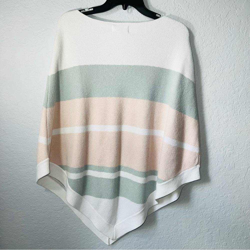 Barefoot Dreams Cozychic Ultra Lite Ocean Breeze Poncho Pastel Colors NWT - Picture 6 of 7